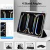 Magnetic flip smart cover for iPad with four stand angles and pencil slots