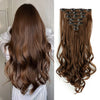 22-Inch Curly Wavy Clip-In Hair Extensions - 7 Piece Set