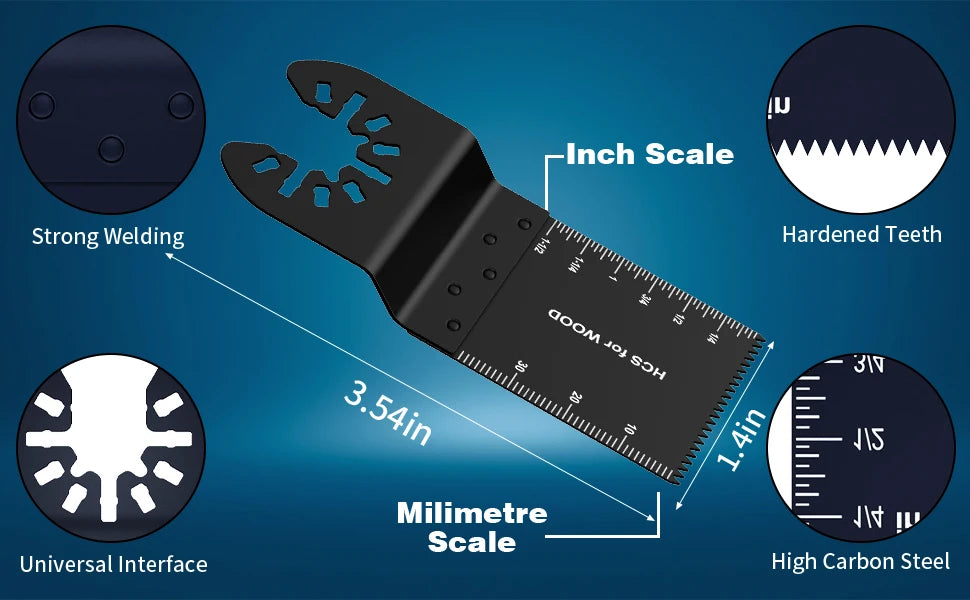 Oscillating Multi-Tool Blades for Fast Cutting in Wood, Metal, and Plastic