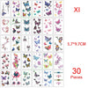Colección de 30 pegatinas temporales con diseños como luna, estrella, diablo y flores.
