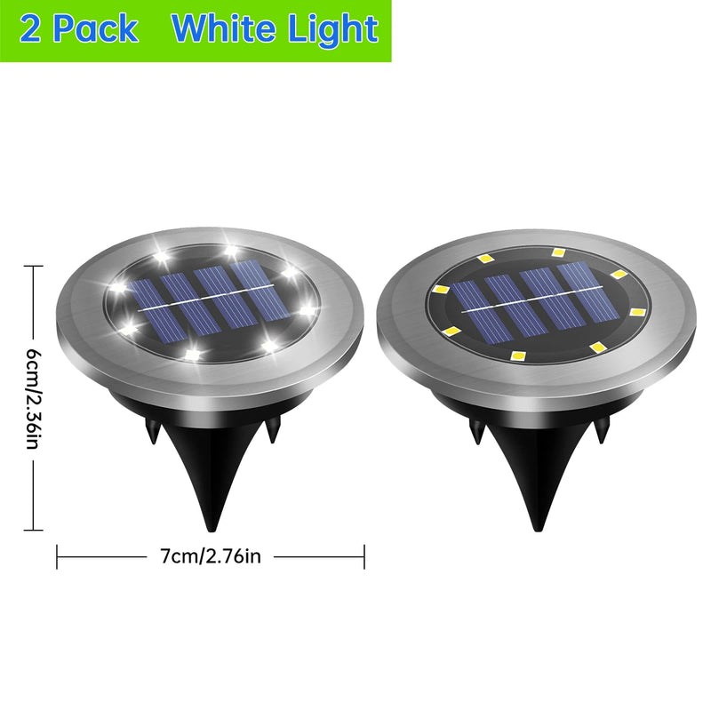 Solar-Powered LED In-Ground Pathway Lights