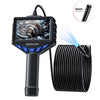 A black industrial borescope device with a camera probe and a coiled cable is shown.