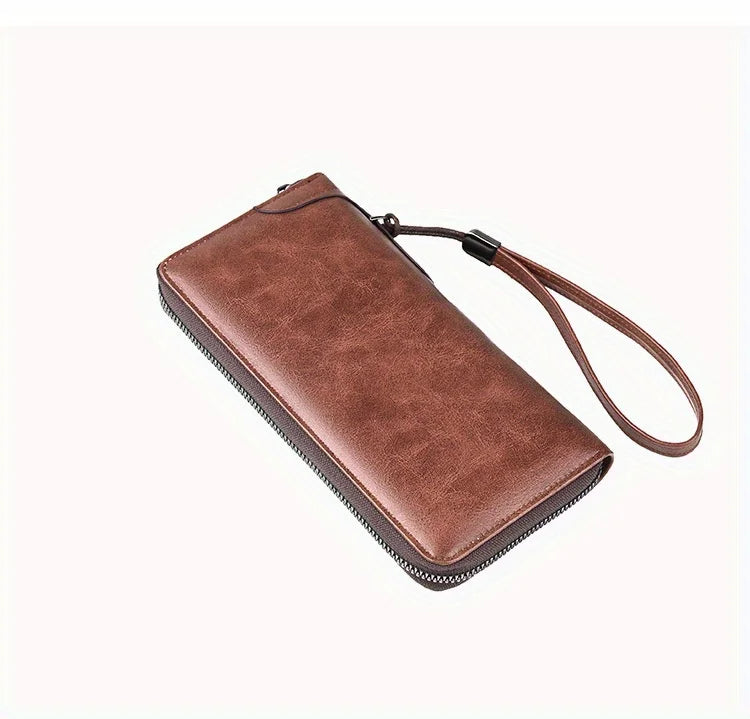 Men's RFID Blocking Leather Zipper Wallet