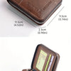 Men's Waxed Leather Card Holder Wallet with Zipper Coin Pocket