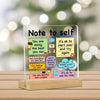 Inspirational Acrylic Desk Sign with Wooden Base