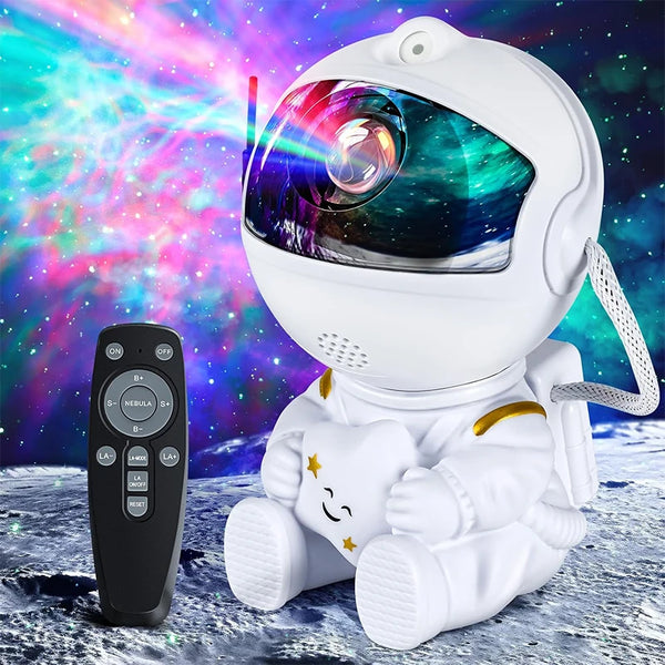 White Astronaut Star Projector Night Light