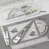 8-Piece Geometry Set – Transparent Rulers, Protractor, Compass & Eraser
