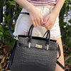Elegant Genuine Leather Shoulder Bag for Women with Top Handle