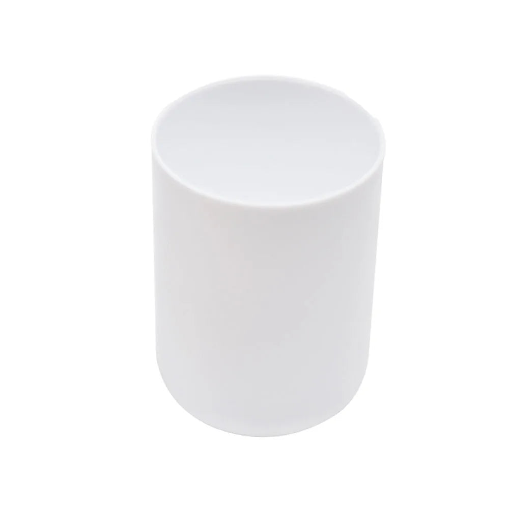 White bamboo bathroom organizer set with soap dispenser