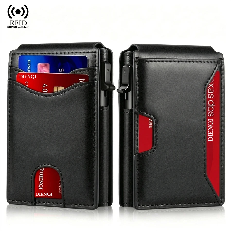 Slim RFID-Blocking Carbon Fiber Card Holder Wallet