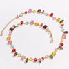 Colorful Crystal Choker Necklace with Gold Plating