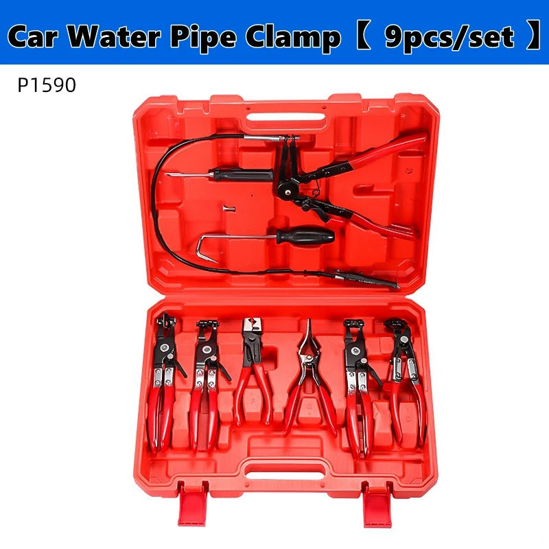 Long Reach Hose Clamp Pliers Set for Fuel, Oil, Water, and Radiator Hoses