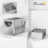 XL Stainless Steel Cat Litter Box with Lid and Scoop