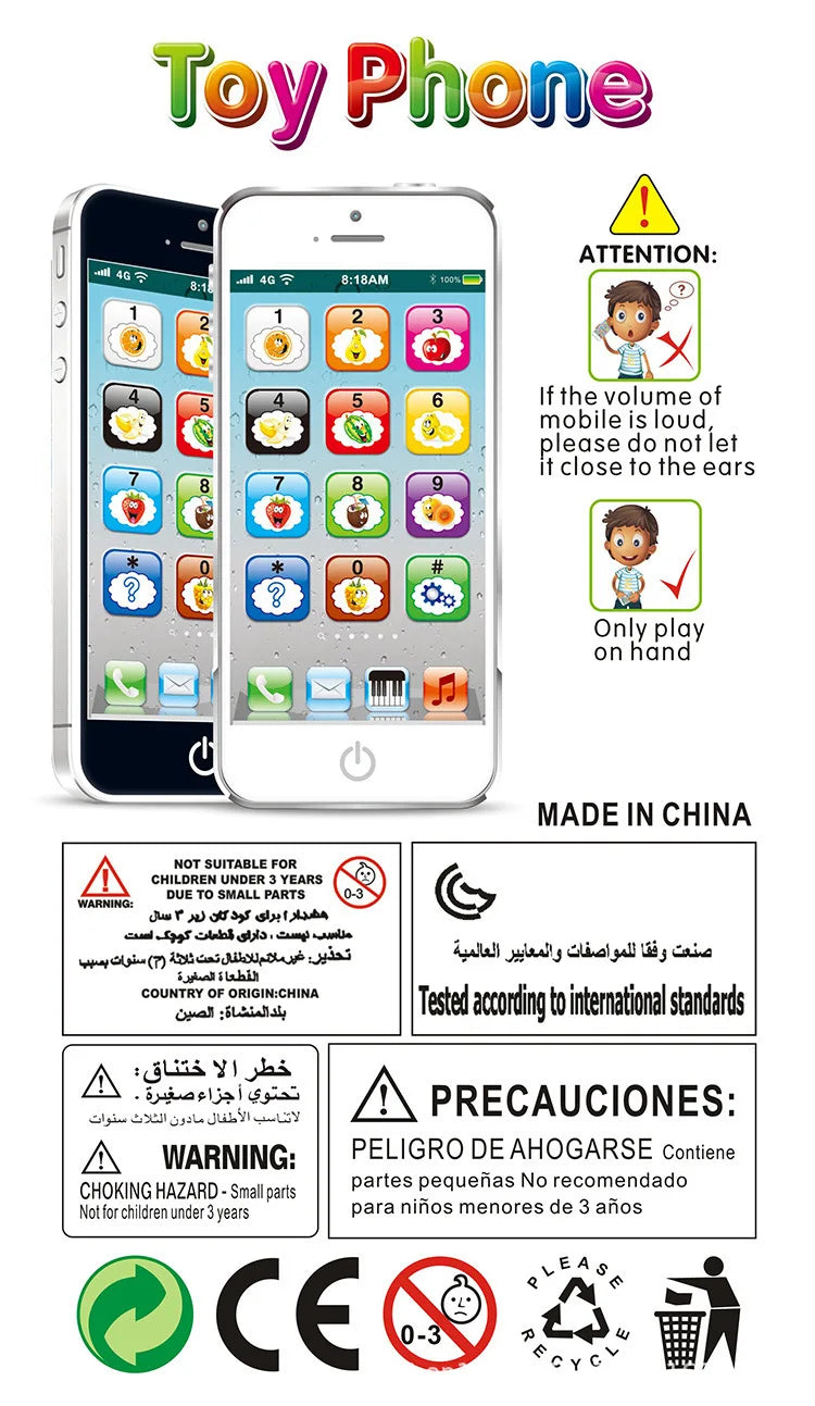 Musical Learning Toy Phone with Lights and Sounds for Toddlers