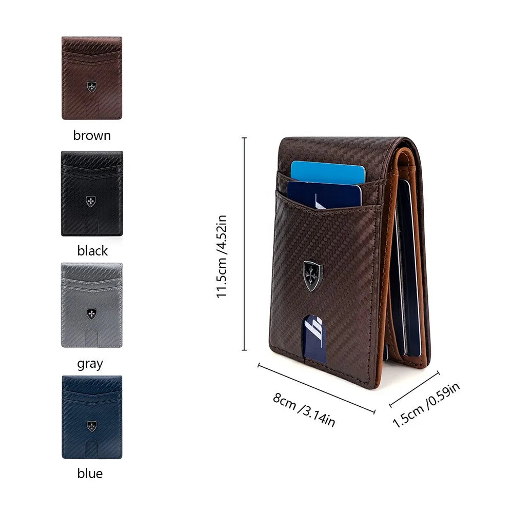 Carbon Fiber RFID Blocking Bifold Wallet for Men