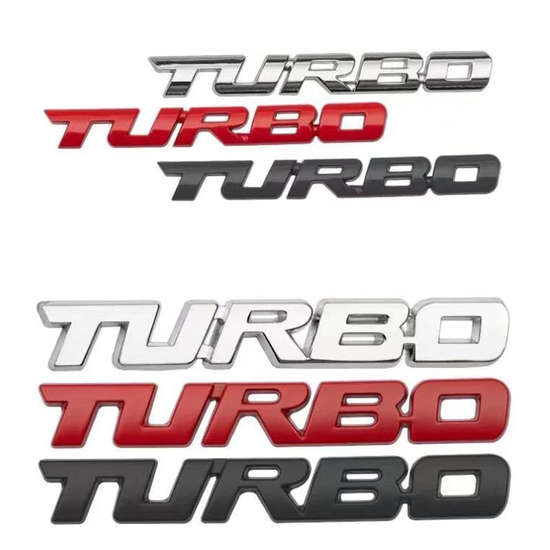 3D Turbocharged Metal Alloy Car Badge Emblem