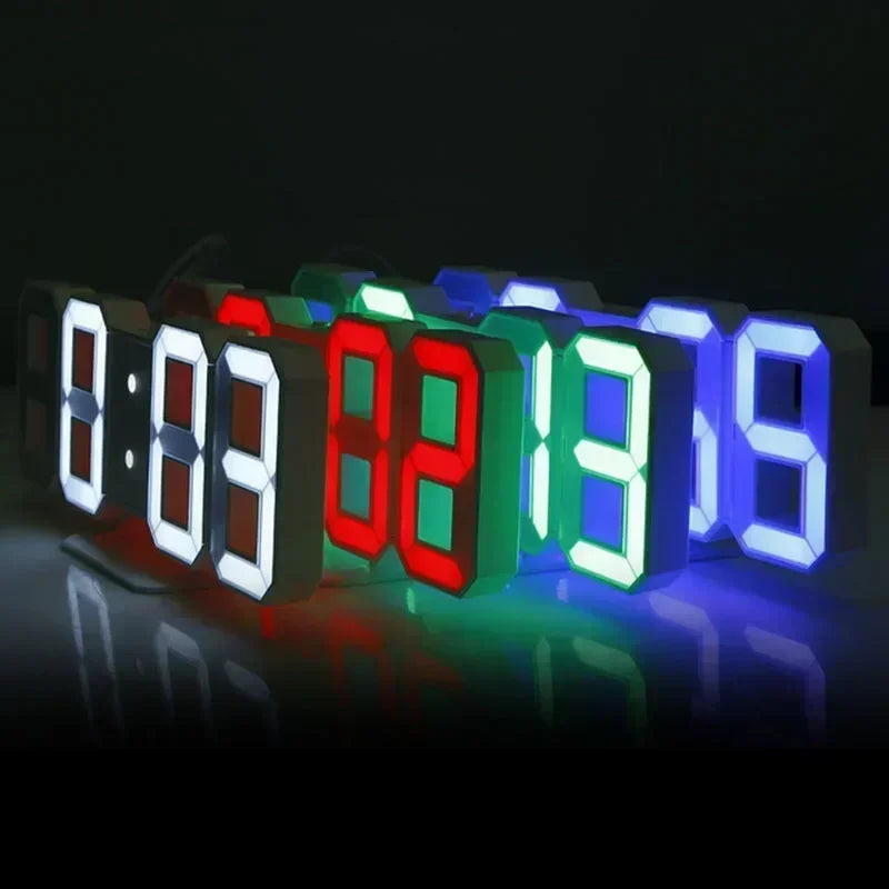 3D LED Digital Alarm Clock with Calendar and Temperature Display