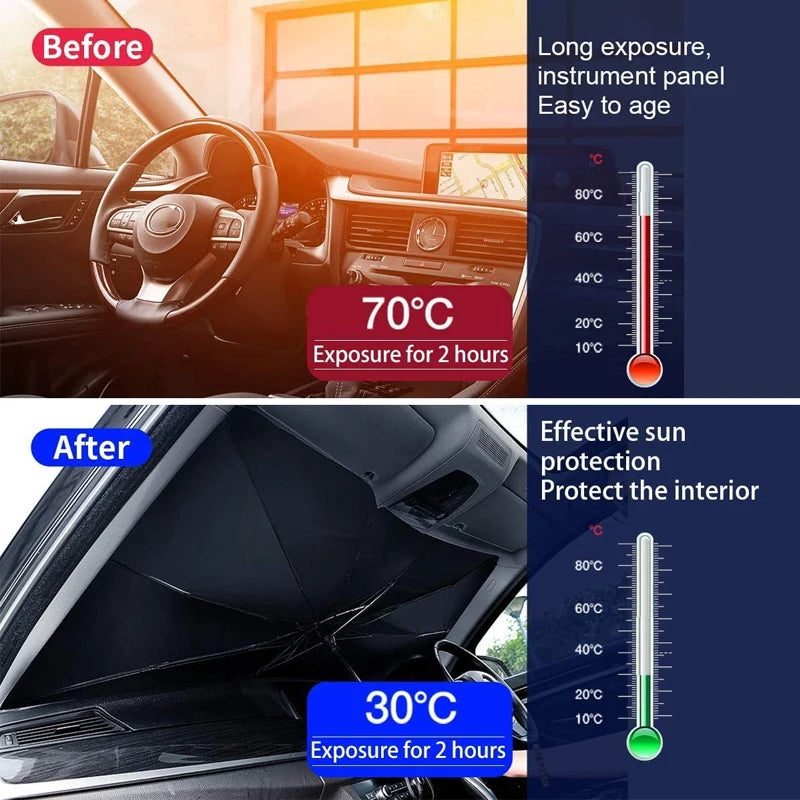 Foldable Car Windshield Sunshade Umbrella with UV Protection