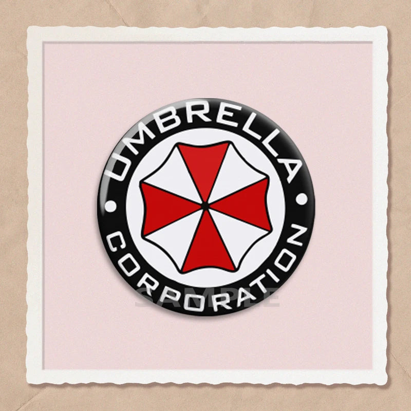 Biohazard Emblem Enamel Pin Set – Vintage Horror-Themed Brooch for Bags, Hats & Jackets