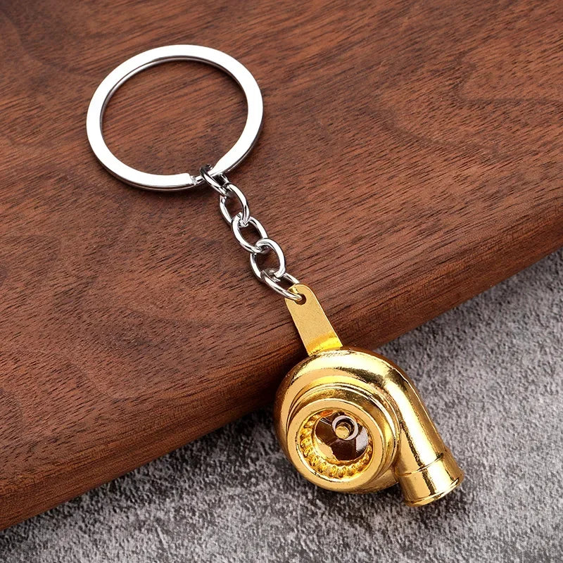Gearbox Keychain with Turbo Hub and Brake Disc Pendant