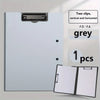 A grey A3/A4 clip folder with two clips for vertical and horizontal filing.