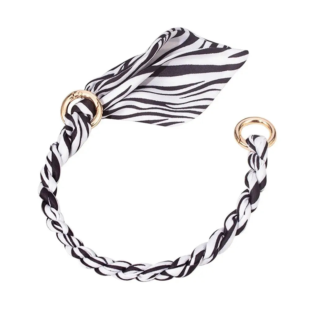 Decorative Silk Scarf Bag Chain with Detachable Bow