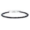 Natural Stone Bead Bracelet with Adjustable Lace-Up Closure