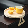 Clip-On Wooden Sofa Side Tray with Integrated Storage