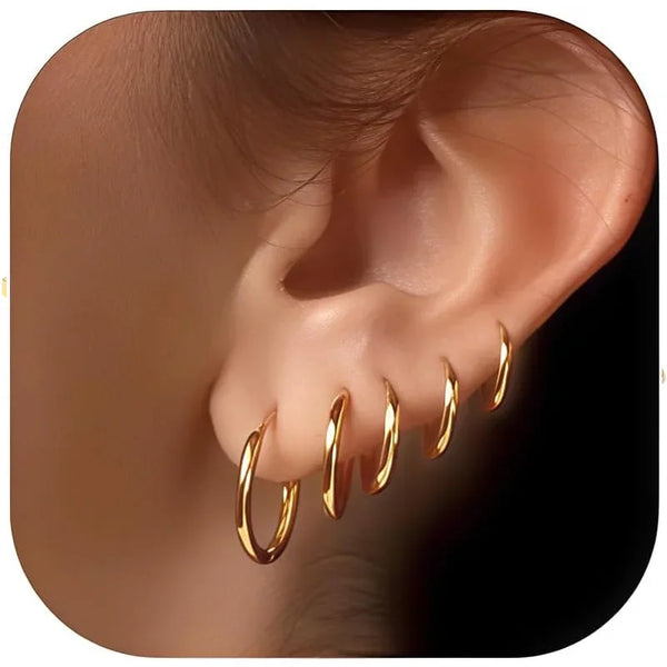 Minimalist Gold Plated Huggie Hoop Earrings