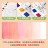 A set of watercolor painting tools including a book, brush, and colored paper for kids