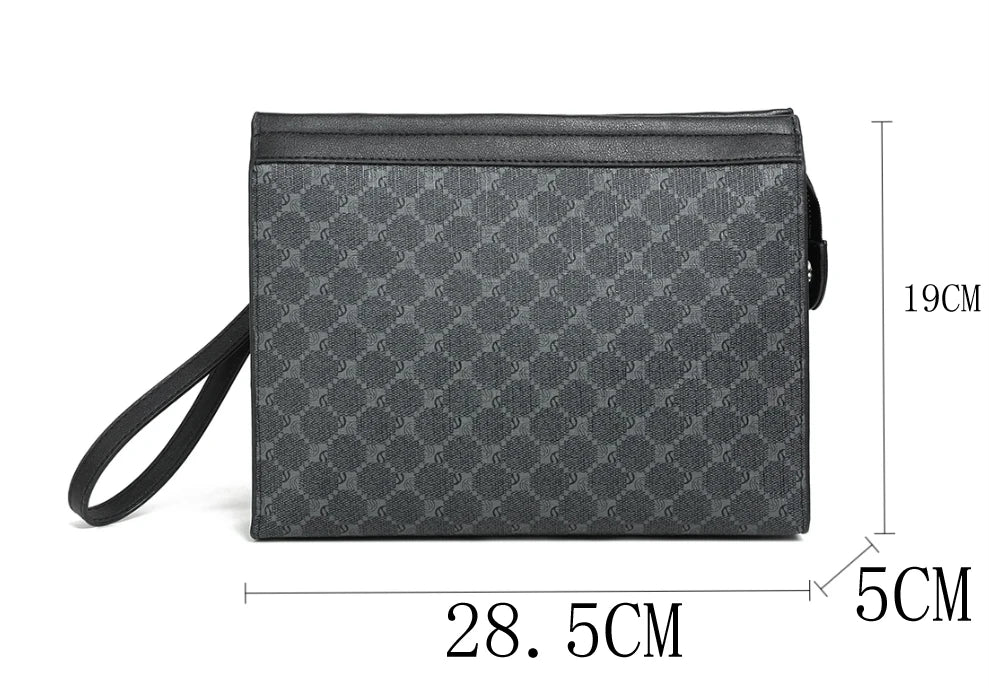 Men's PU Leather Tablet Clutch Bag with Zipper