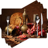 Floral Linen Placemats for Dining Table