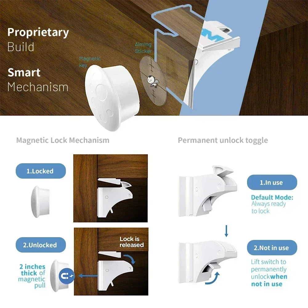 Magnetic Child Safety Cabinet Locks (Set of 2)