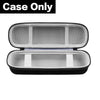 Black EVA travel case for toothbrush with a protective shell, shown open.
