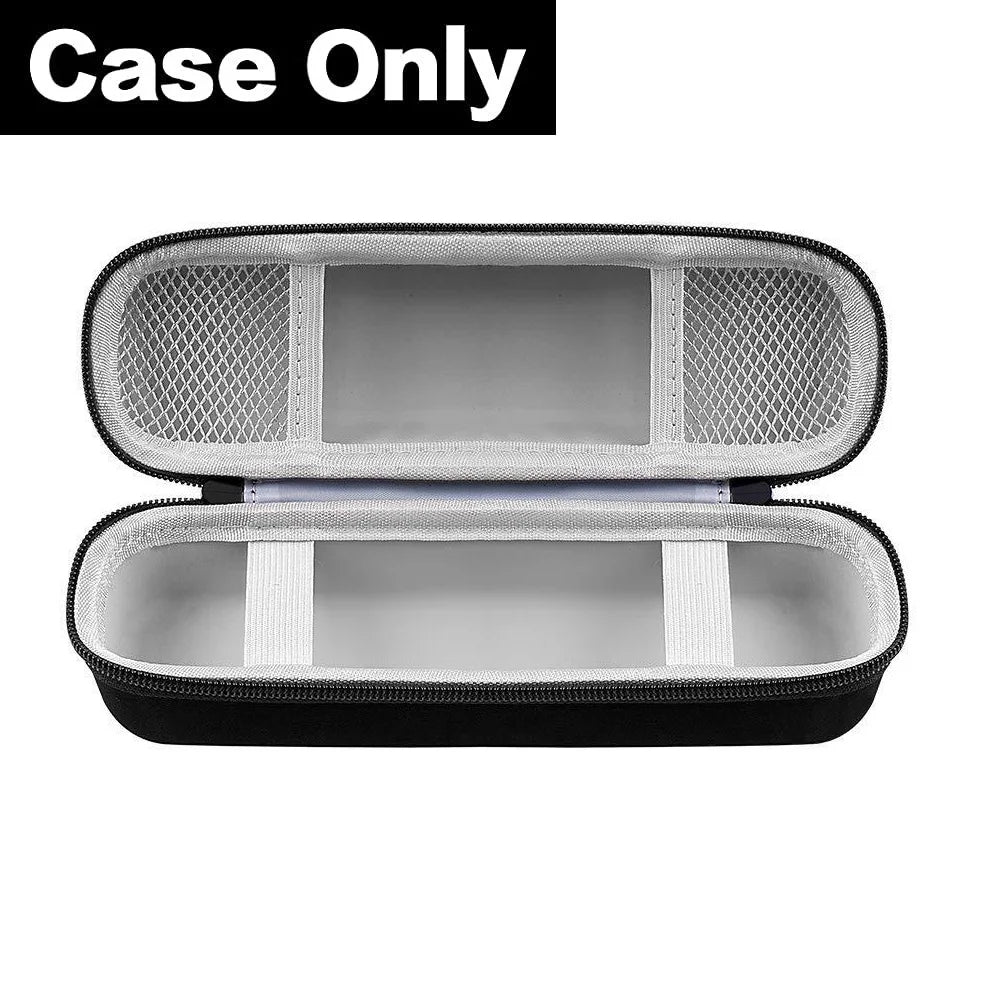 Black EVA travel case for toothbrush with a protective shell, shown open.