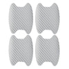 A pack of four carbon fiber protective covers for car door handles.