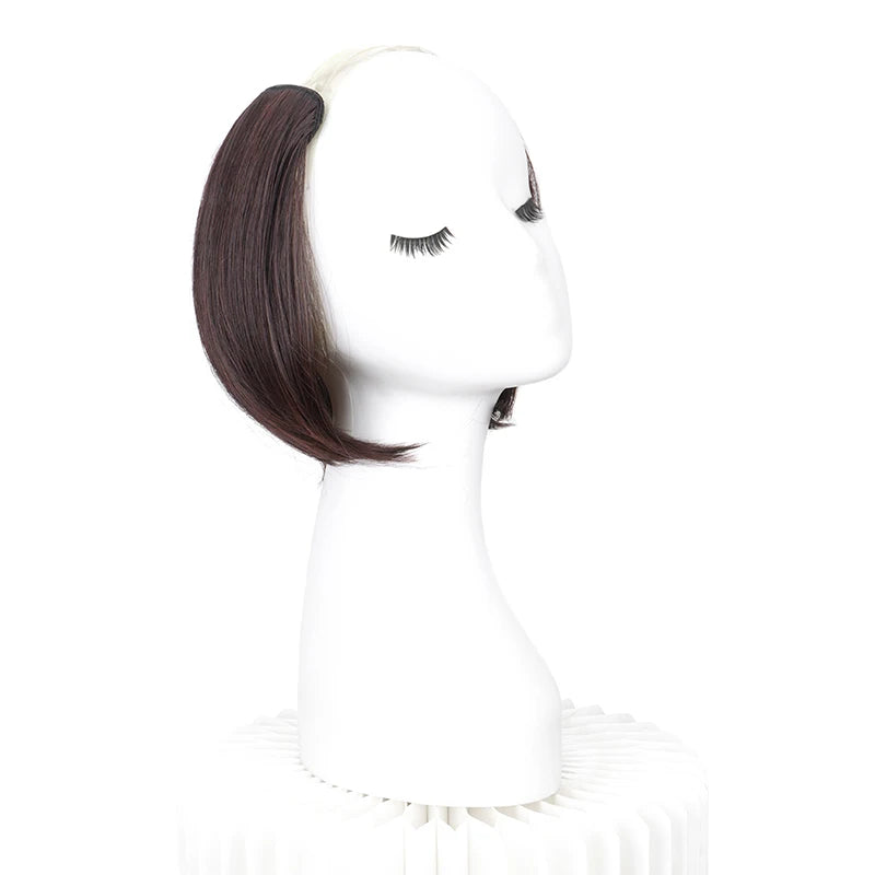V-Part Synthetic Hairpiece with Invisible Clips