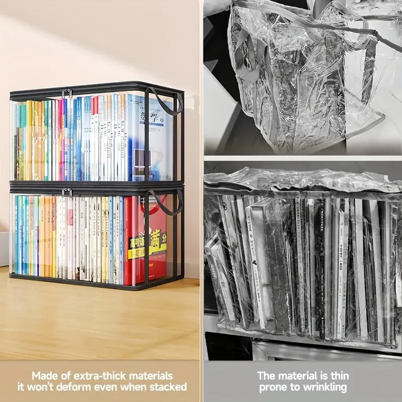 Clear PVC Storage Box with Flip-Top Lid