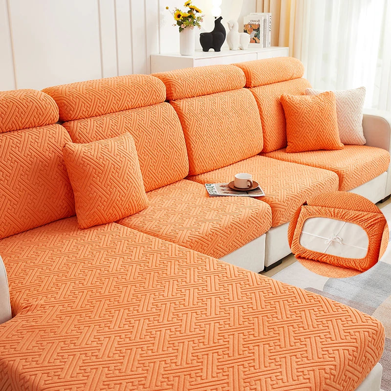Jacquard Plush Sofa Cover