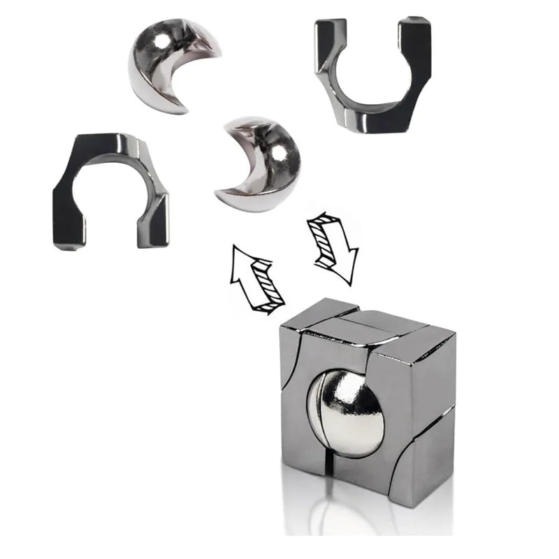 Metal Brain Teaser Puzzle Set - IQ Challenge for Kids and Adults