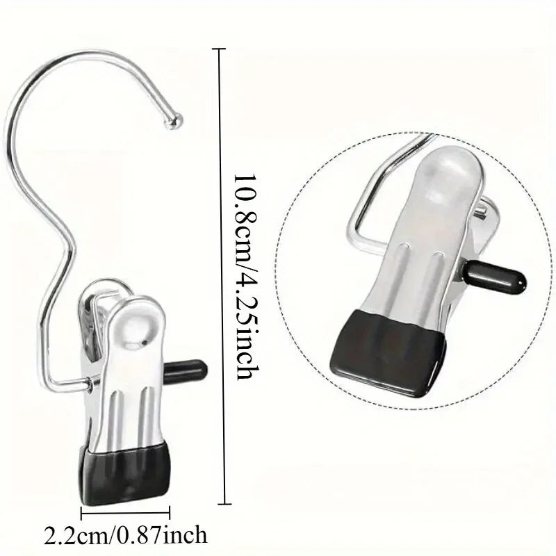 Stainless Steel Clothespins with Hooks