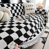 Checkerboard Jacquard Sofa Cover – Washable Nordic Style Slipcover