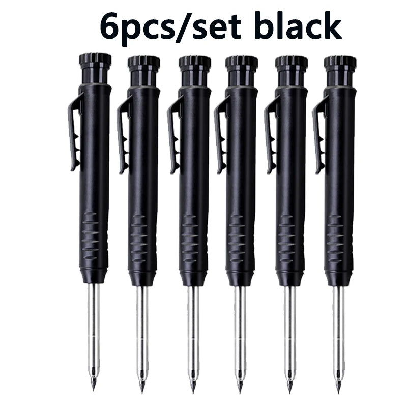 Professional Carpenter Pencils with Built-in Sharpener (Set of 6)