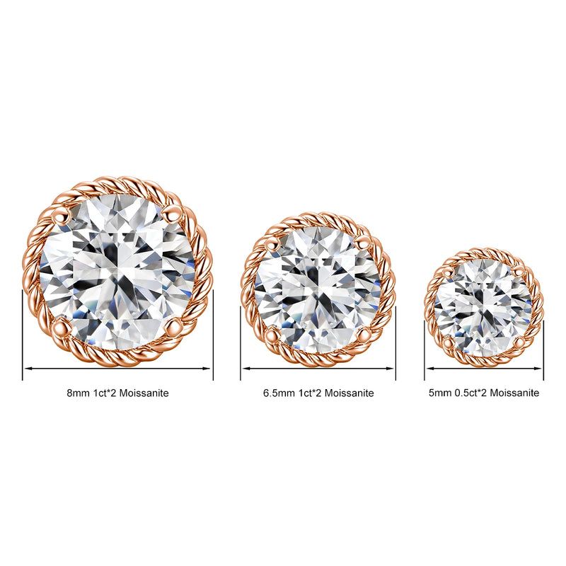 Pendientes de Moissanite con Baño de Oro de 14K
