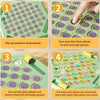 Four steps showing how to play the Animal Flip Chess game with chess pieces and grooves