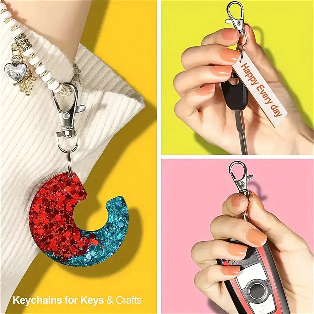 Silver Swivel Snap Hooks with Key Rings (20-Pack)
