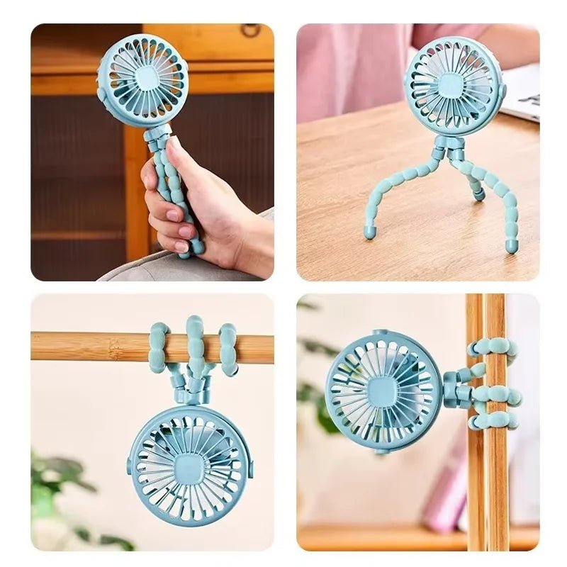 Flexible Tripod Desk Fan with Adjustable Legs