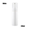 A white refillable foaming soap dispenser bottle with a pump top.