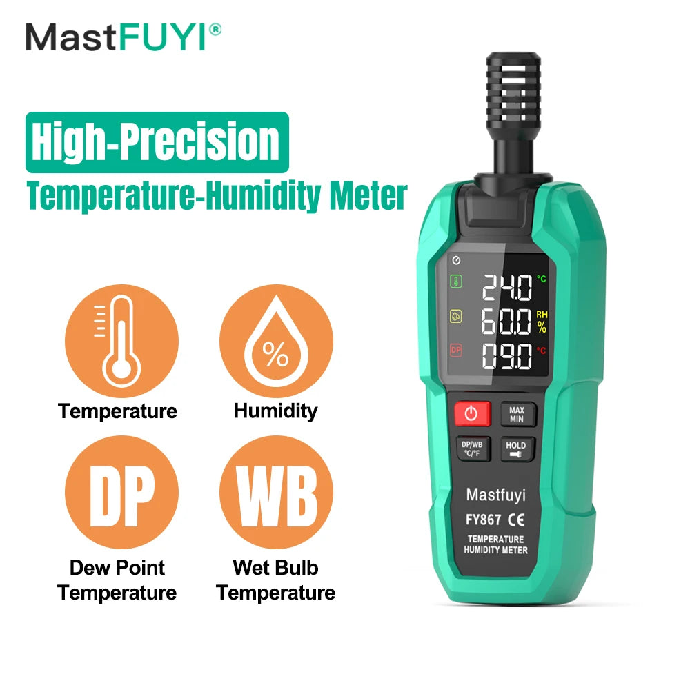 Professional Digital Thermohygrometer with Color Display