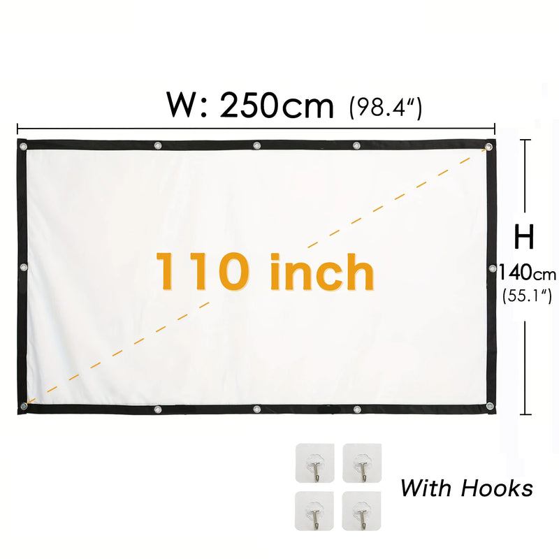 Pantalla de Proyector Plegable y Portátil - Antirreflejos 16:9